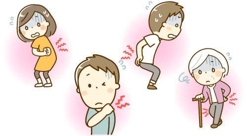 ストレッチ支援を受けている様子