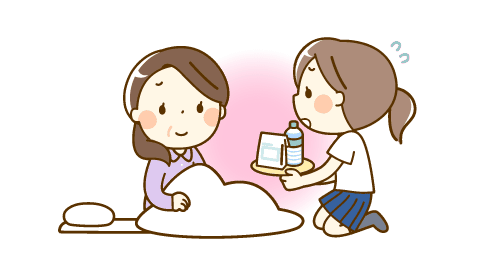 歩行訓練で支えられながら歩く様子